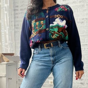 Beautiful Hand Embroidered Cardigan Sweater